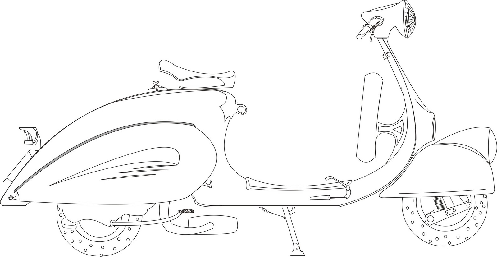 Gambar Sketsa Sepeda Motor Drag Terunik Gentong Modifikasi