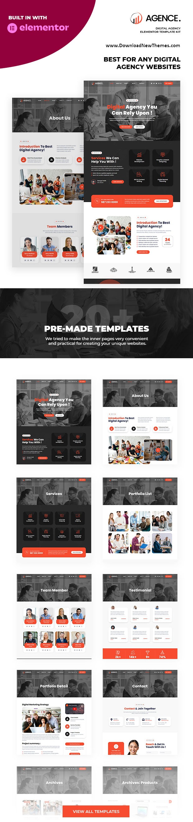 Agence - Digital Agency Elementor Template Kit Review