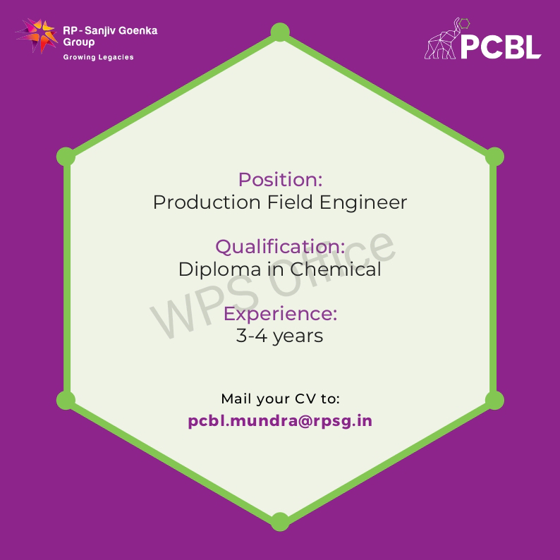 Job Available's forPCBL Job Vacancy for Diploma Chemical Engineer/ Mechanical/ BSc/ MSc Chemistry/ BE/ B Tech Mechanical/ Instrumentation Engineer