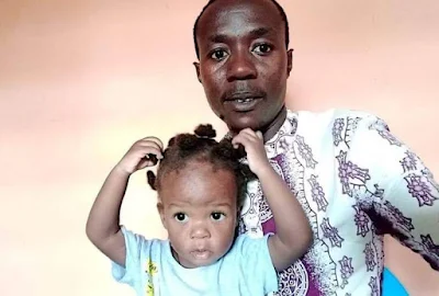 Mr Opollo Zacharia, 27, his child affected by the strange disease. PHOTO | SG