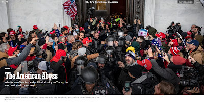 NY Time magazine artice with phot of Trump riot