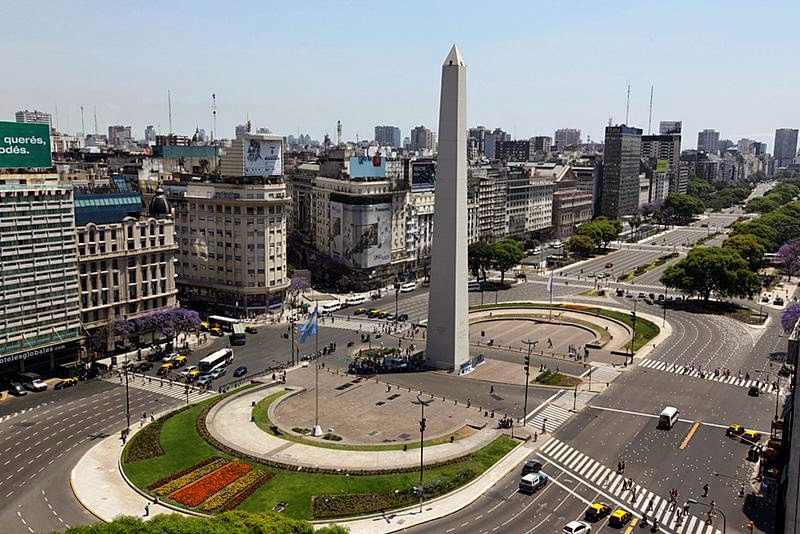 Avenida 9 de Julio and the obelisk.