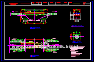 Gambar-Jembatan-Gelagar-Beton-Bertulang-Balok-T-Kelas-C-Bentang-15-Meter-Format-DWG-Autocad-01