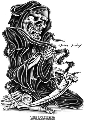 Grim Reaper Tattoo Stencil Designs
