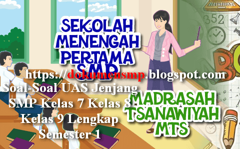 Soal-Soal UAS Jenjang SMP Kelas 7 Kelas 8 Kelas 9 Lengkap Semester 1