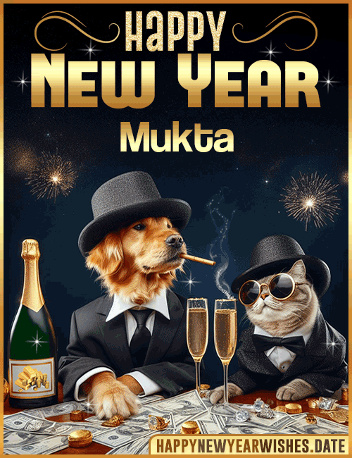 Happy New Year wishes gif Mukta