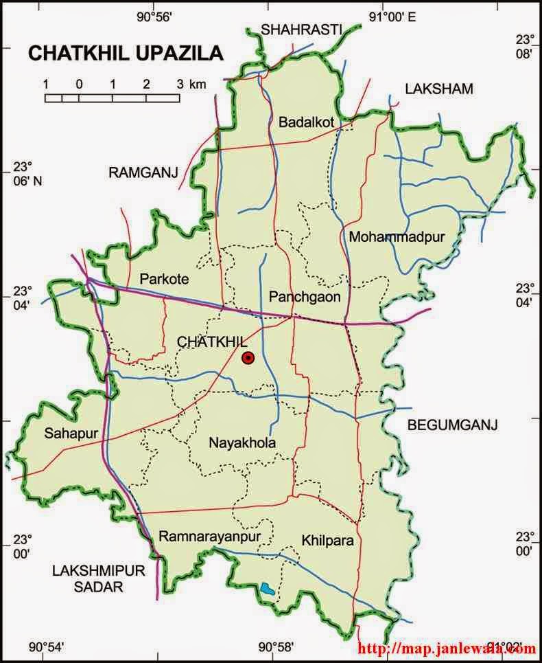 chatkhil upazila map of bangladesh