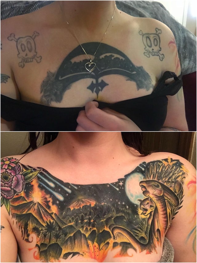 tattoo repair before and after