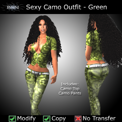 BSN Sexy Camo Outfit - Green