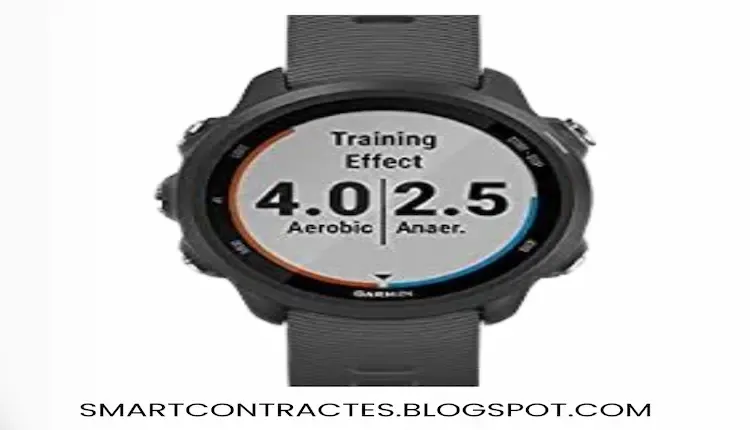 Garmin Forerunner 245 running watch with a white background