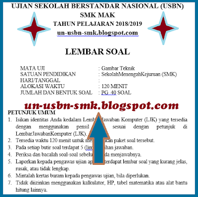 https://soalsiswa.blogspot.com - Soal USBN Gambar Teknik SMK MAK K13 Tahun 2018/2019