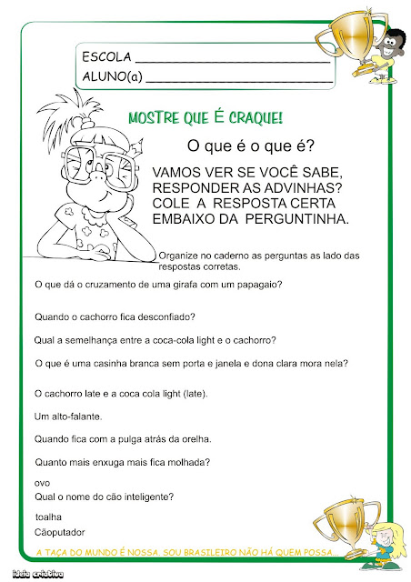 Atividade 1º ano envolvendo adivinhas