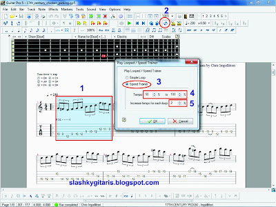 belajar gitar, guitar pro 5.2, teknik bermain speed, 