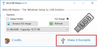Pilih make it bootable