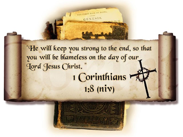 1 Corinthians 1 : 8 Bible Verse Wallpaper