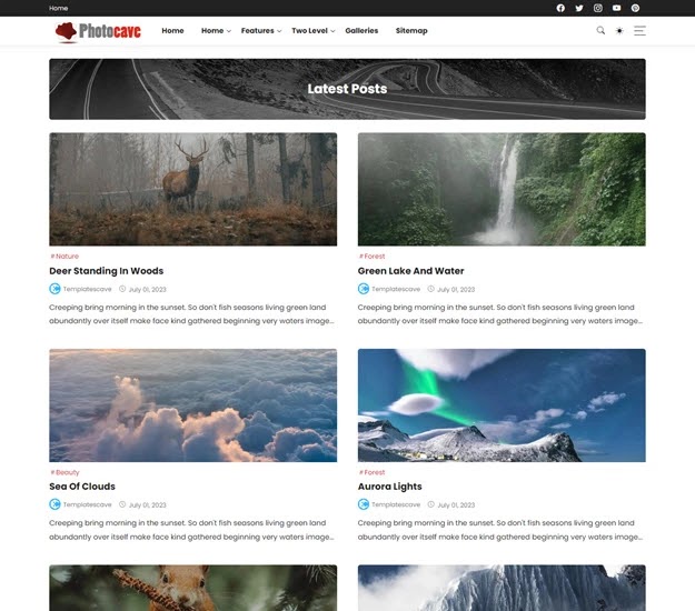 Photocave - Blogger Template