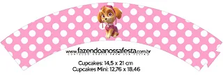 Wrappers para cupcakes de Skye de Paw Patrol