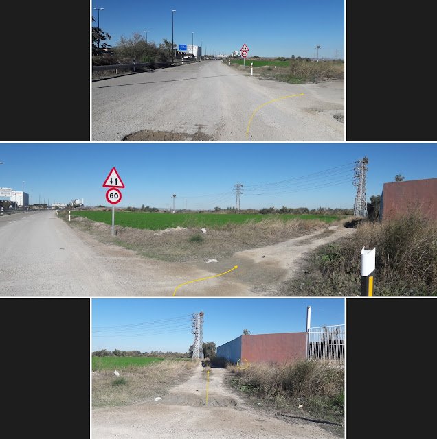 Camí de Sant Jaume de Compostela - Fuentes de Ebro a Saragossa, camí a la sortida de La Cartuja Baja i polígon industrial Miraflores