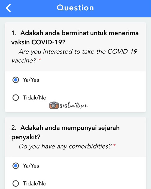 Kemas Kini Aplikasi MySejahtera Korang Dan Daftar Sebagai Penerima Vaksin Covid-19