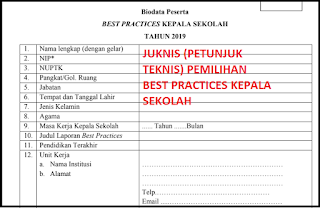  PEMILIHAN BEST PRACTICES KEPALA SEKOLAH JUKNIS (PETUNJUK TEKNIS) PEMILIHAN BEST PRACTICES KEPALA SEKOLAH