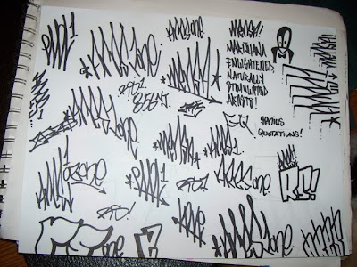 Graffiti alphabet on paper