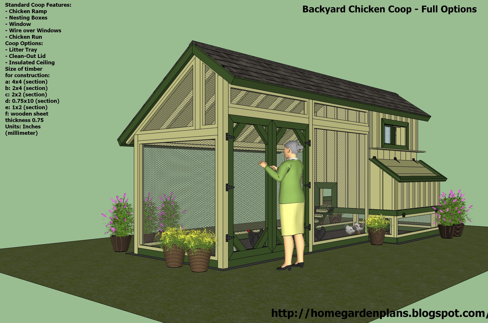 garden plans: M200 - Chicken Coop Plans Construction - Chicken Coop 