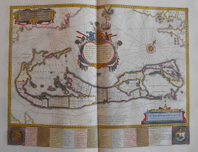 Map of Bermuda showing coastlne and divisions of the island into plots.