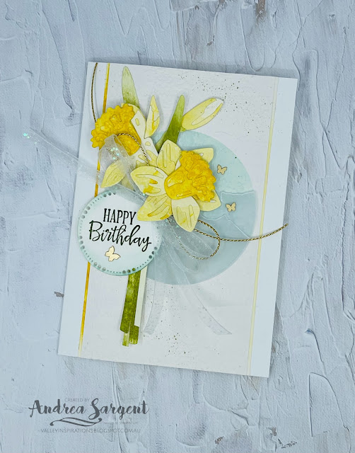 Say Happy Birthday to a special person with bright and happy personally crafted Daffodils by Stampin' Up!.