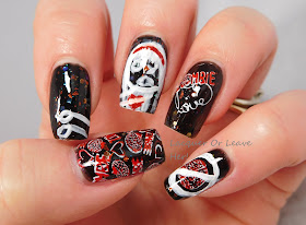 zombie love manicure with native war paints extra crispy walkers and uberchic beauty zombie love and marriage plates