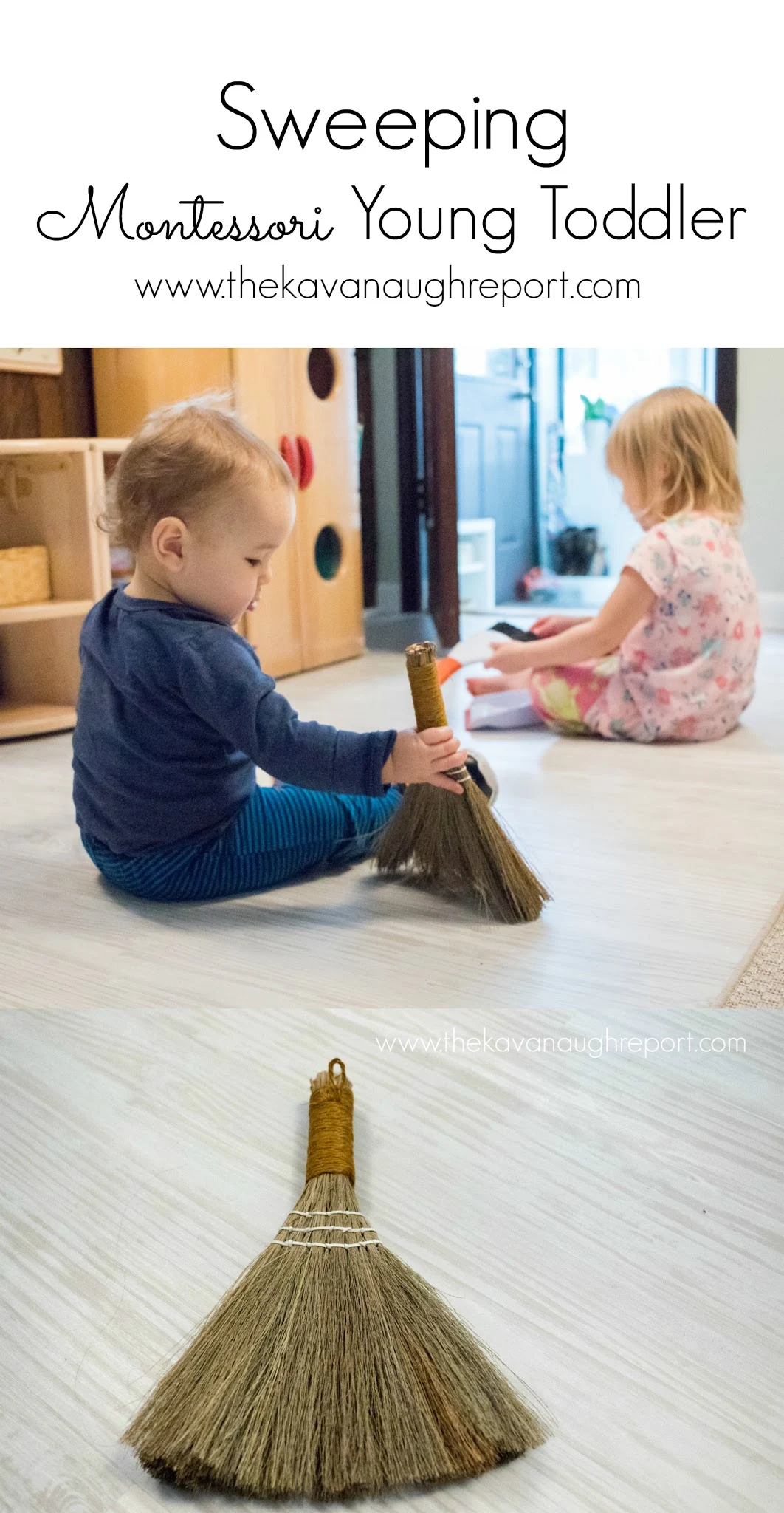 Early sweeping with a young Montessori toddler or baby - 3 things to keep in mind when starting practical life work