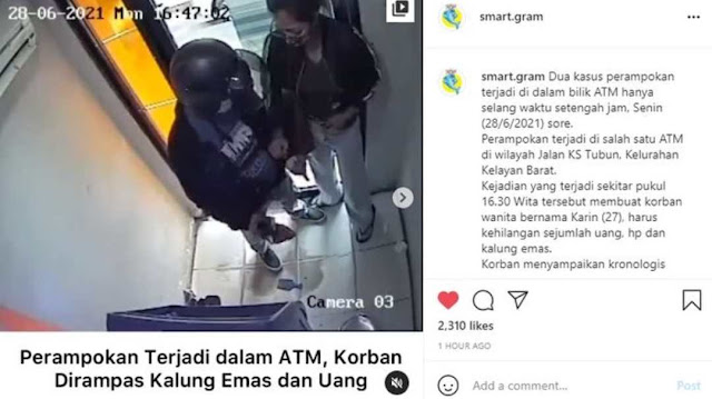 Bermodal Pisau, Pria ini Jumawa Todong Seorang Wanita di Dalam ATM, Cuma Bisa Meringis Kesakitan!