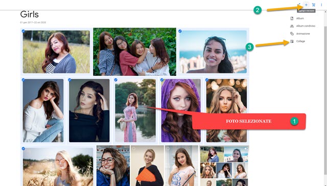 creare collage con google foto