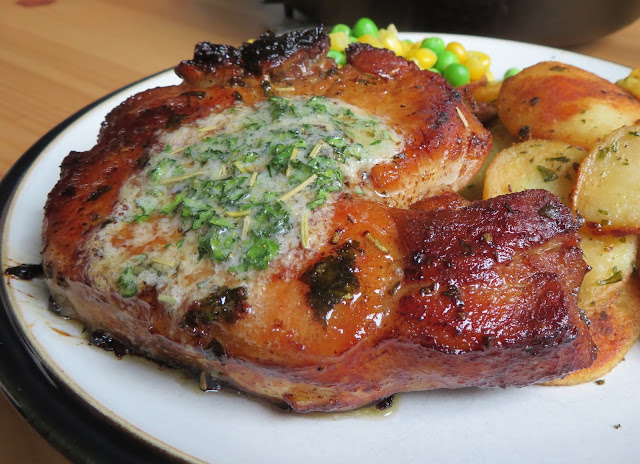 Herbed Pork Chops with Garlic Butter