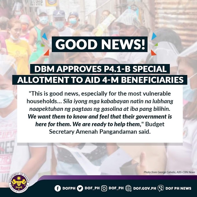Good News! DBM Approves P4.1-B Special Allotment to Aid 4-M Beneficiaries