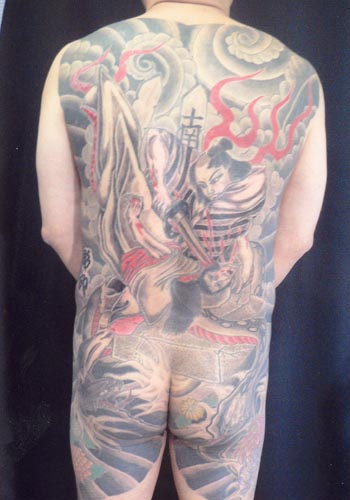 Japanese Tattoo Style Full Body Showgun Samurai Tattoo