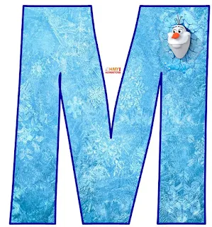Alfabeto con Olaf saliendo del Hielo.