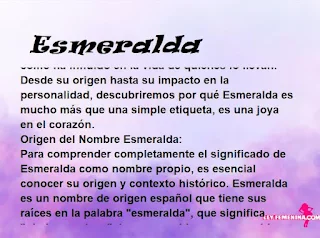 significado del nombre Esmeralda