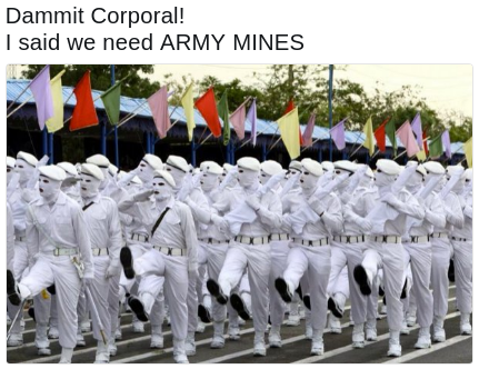 Iranaian army mimes meme