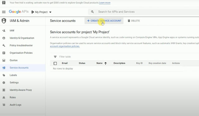 Submit url in google via api step 3