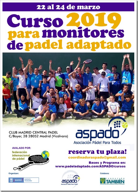 Curso Monitores Padel Adaptado ASPADO 2019