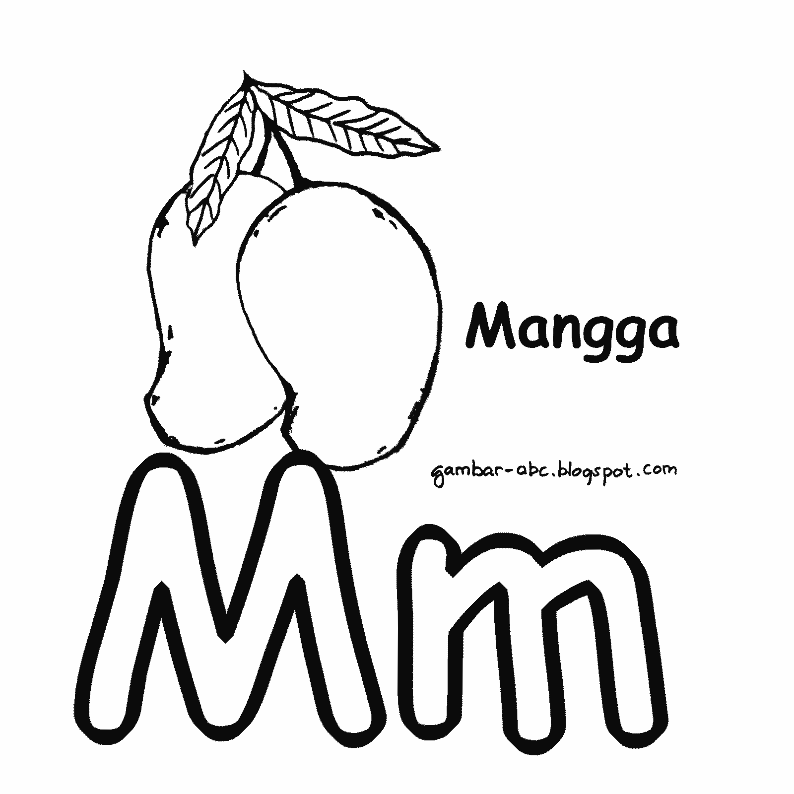  Mewarnai  Huruf M Gambar  Buah  Mangga  Contoh Gambar  Mewarnai 