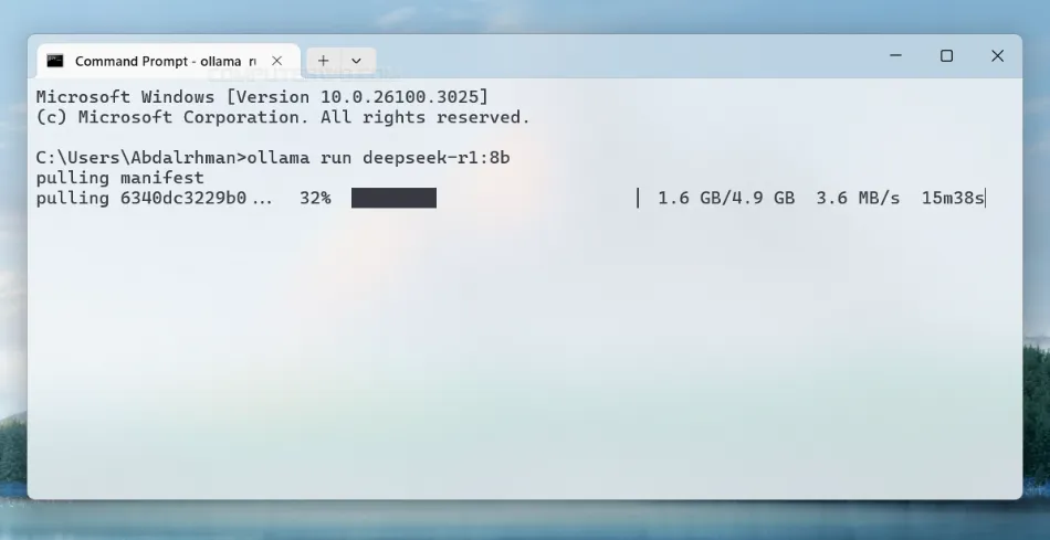 تثبيت DeepSeek R1
