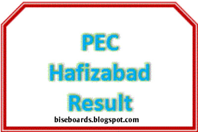 PEC Hafizabad Board 5th & 8th Class Result 2016