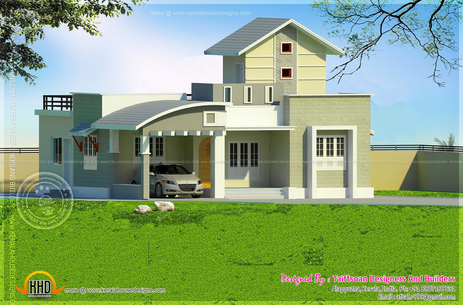 2 Bedroom Single Storied House Kerala Home Design And Floor Plans