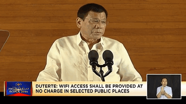 Free WiFi Philippines, Duterte