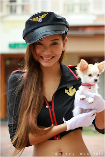 Mable Soe Burmese Model In Singapore Sexy Aircraft Woman Uniform 6