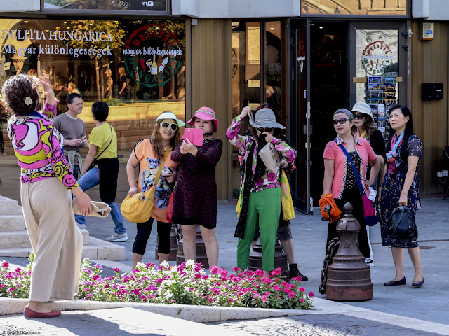 Colorful Tourists in Budapest