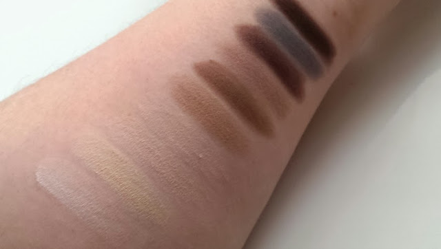 Swatches of the MUA ever after matte palette on my arm