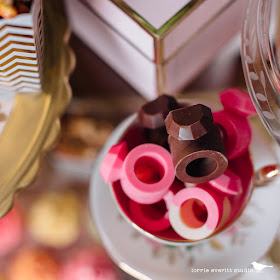 DIY chocolate rings using a ring shaped ice cube tray and melted chocolate in the colours and flavours of your choice. | Lorrie Everitt Studio