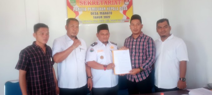 Pendaftaran Pencalonan kepala desa Mahato, Firiadi Maju Periode 2023-2029